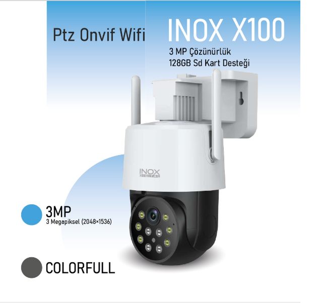 INOX-X100 3MP TEK LENSLİ ONVİF DESTEKLİ WİFİ KAMERA